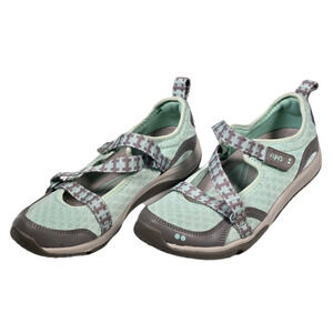Ryka Kailee Adjustable Strap Mary Jane Mint Green & Gray Womens Shoes Size 7.5 M